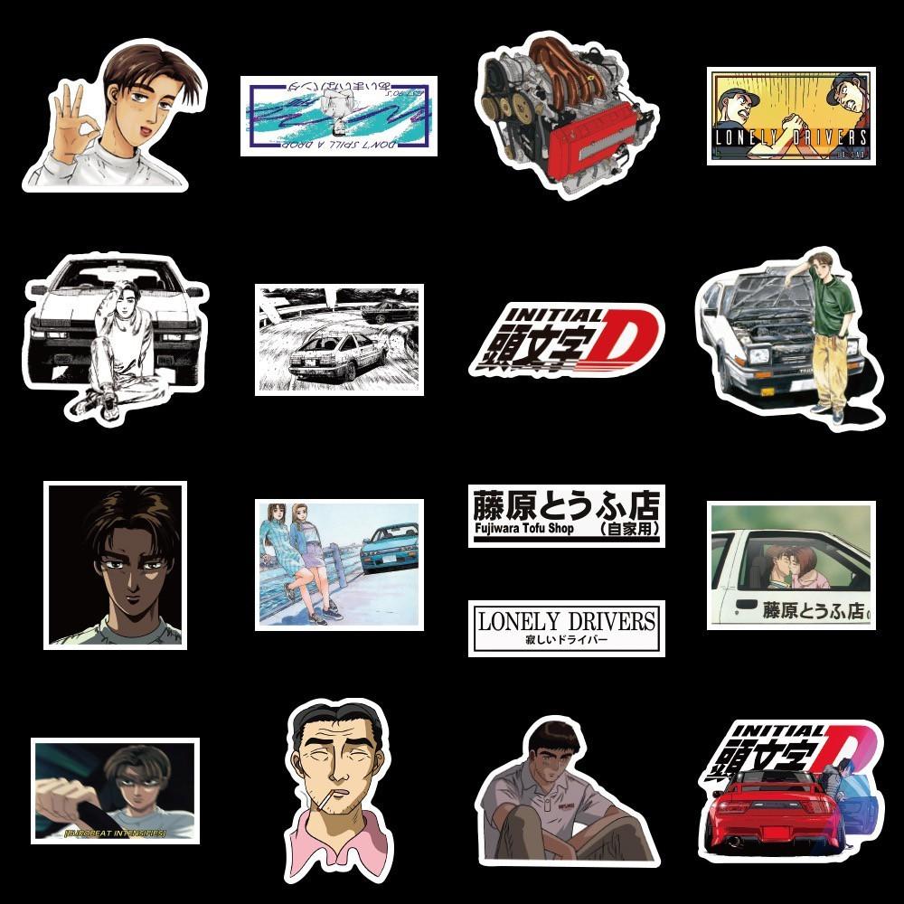 10/50Pcs New Japan Initial D Anime Stickers Vinyl Luggage Laptop