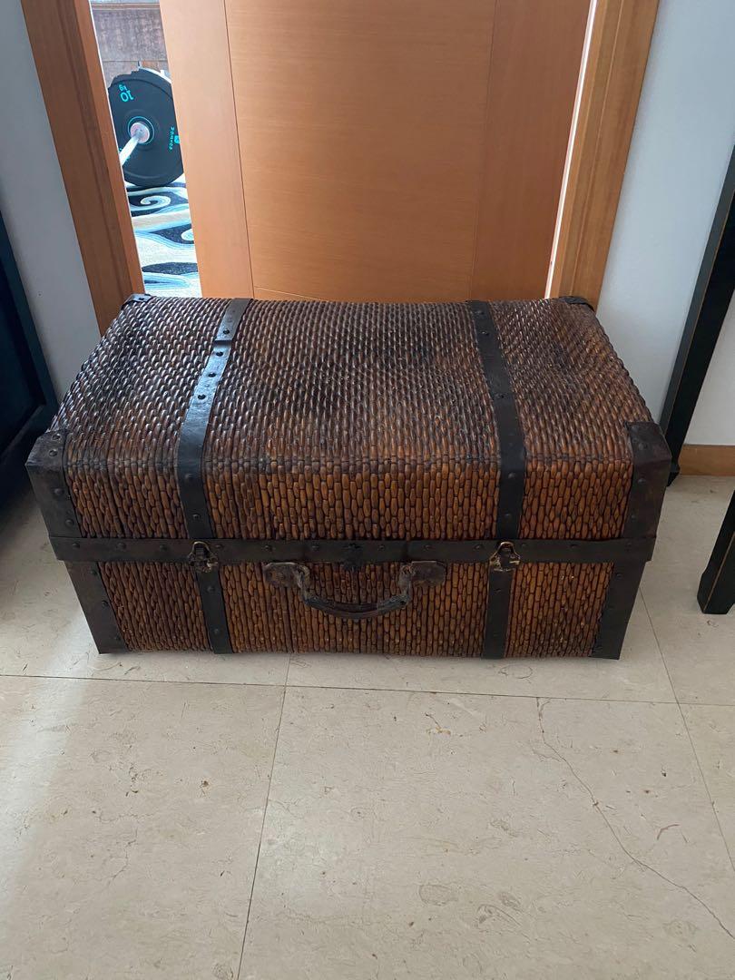 Antique wicker trunk, Furniture & Home Living, Furniture, Other Home