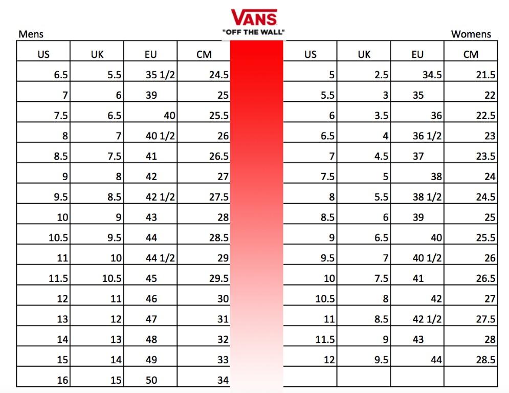 Mens 8.5 shop in womens vans