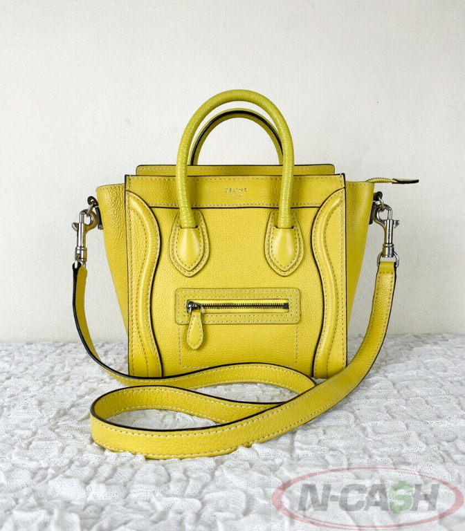 Bags and Wallet Celine Nano Luggage Citron Drummed Calfskin