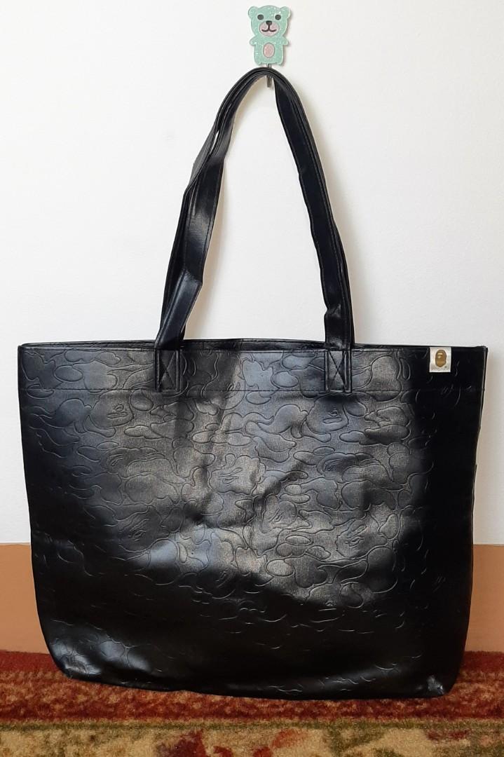 Bape leather 2025 tote bag