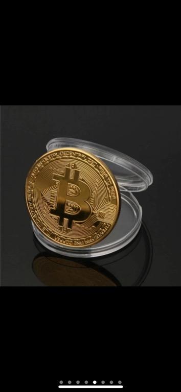 Bitcoin Gold Plated BTC Token Miner Cryptocurrency Commemorative Collection 3 pc 