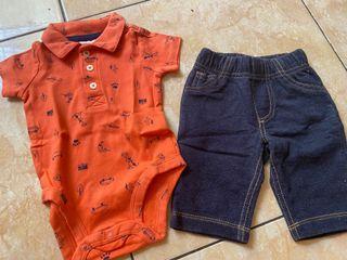 carter 1 set jumper dan jeans baby 3m
