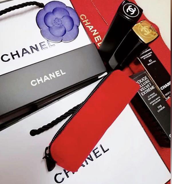 Chanel CC Squared Lipstick Case on Chain Stitched Patent with Metal Black  13176733