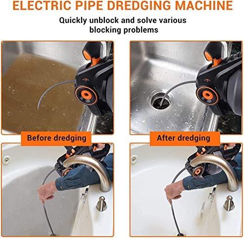 20V Max Lithium-Ion Electric Drain Snake Auger Kit, 25 Ft Flexible Cable,  Automa