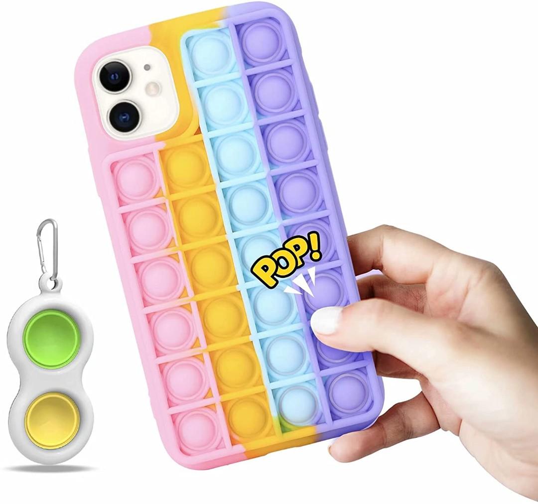 For Iphone 7 Plus/8 Plus/6 Plus/6s Plus Case Kawaii Funny Cute Fun Silicone  Design Cover For Girls Kids Boys Teen Fashion Cool Unique Fidget Bow Bubbl