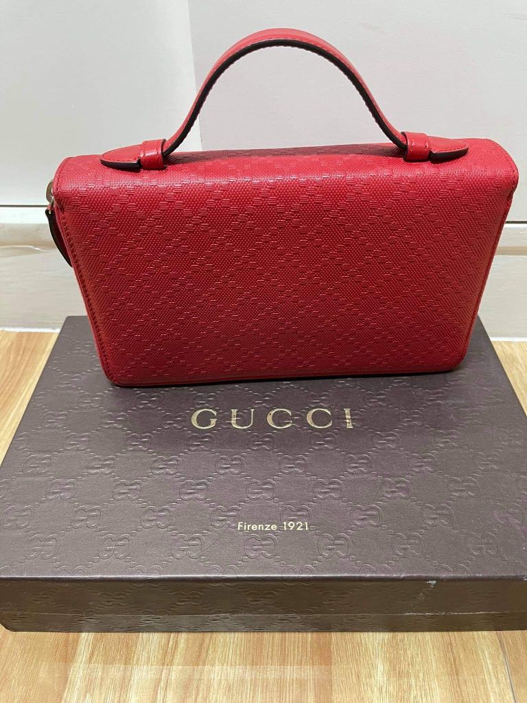 Gucci Red Diamante Travel Document Case, Luxury, Bags & Wallets on ...