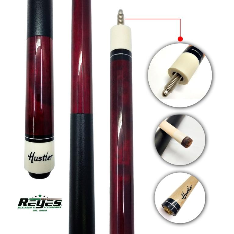 Hustler (Maroon) Billiard Cue Stick (Category: Billiards and Bowling) located in San Pablo. Submitted by reyesbilliardsandaccessories_ (Listing ID 1098878869, Image 1). Description: HUSTLER CUE STICK / TAKO NG BILAYARAN *BUFFALO TIP *PHENOLIC FERRULE *CANADIAN MAPLE SHAFT *58 INCHES HEIGHT *18-19 oz *LEATHER HAND GRIP **Due to the light and screen setting difference, the item's color may be slightly different from the pictures.**.
