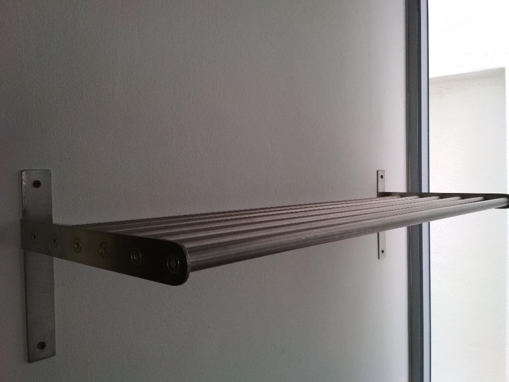 Ikea Grundtal stainless steel wall shelf towel rack/bar, Furniture
