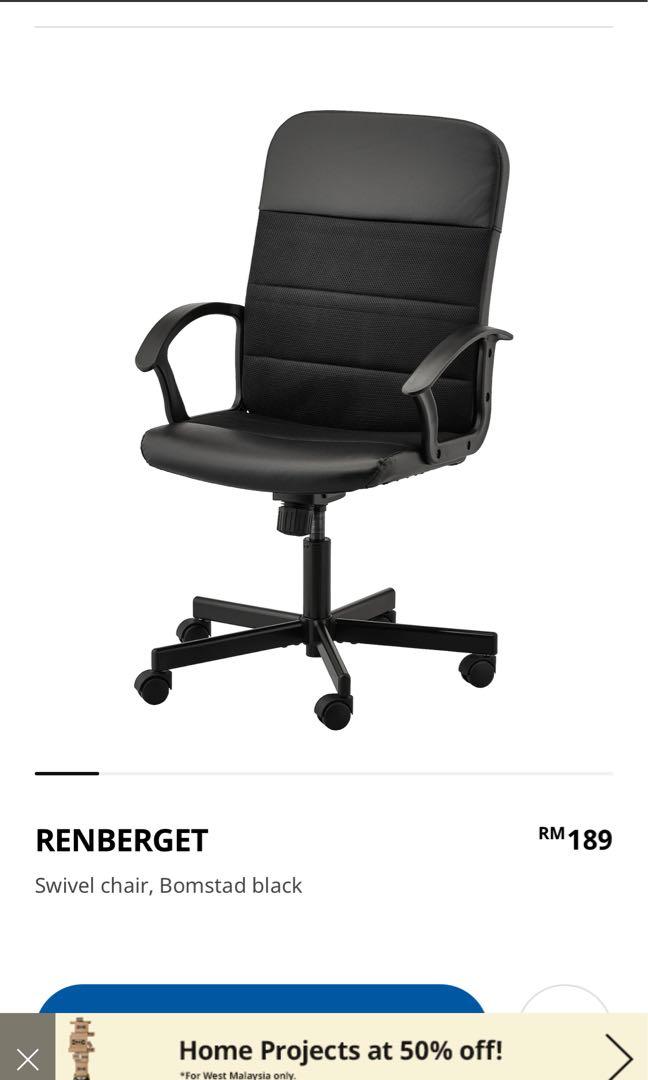 Ikea renberget office chair, Furniture & Home Living, Furniture, Chairs on  Carousell