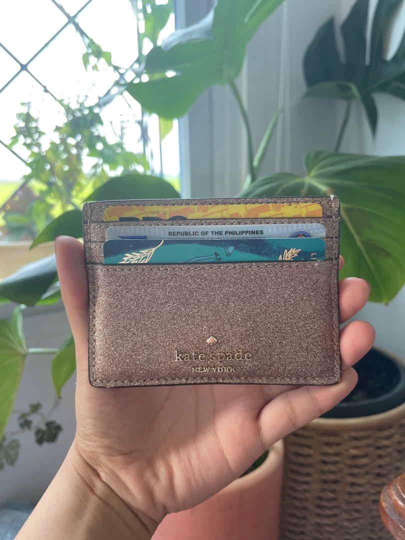 Kate spade glitter card holder sale