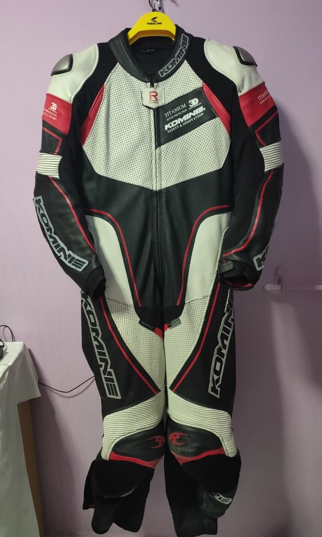 Komine titanium racing suit, Motorcycles, Motorcycle Apparel on Carousell