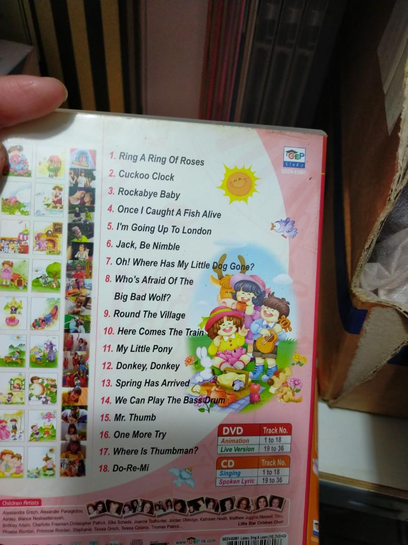 Listen sing and learn children's songs dvd and books, Hobbies