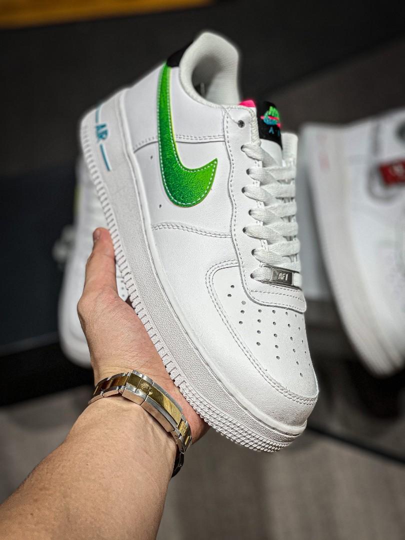 Air Force 1 '07 LV8 'White Aquamarine' - Nike - DJ5148 100 -  white/aquamarine/black/green strike