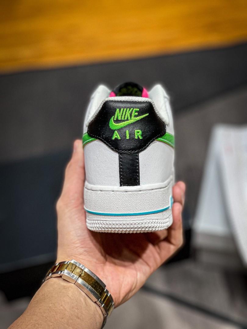 Air Force 1 '07 LV8 'White Aquamarine' - Nike - DJ5148 100 -  white/aquamarine/black/green strike