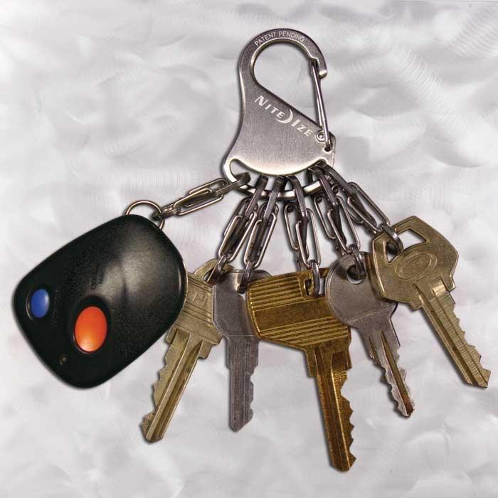 NITE IZE Key Rack Steel S-Biner (Stainless) (Category: Home Improvement Tools & Accessories) located in Quezon City. Submitted by abubotmanila (Listing ID 1099058116, Image 3). Description: SRP- 995 This stainless steel carabiner clip body is paired with six durable stainless steel S-Biners to easily attach and remove keys. Clip individual keys to the S-Biners, and then connect the whole KeyRack to your belt loop or purse strap using the carabine