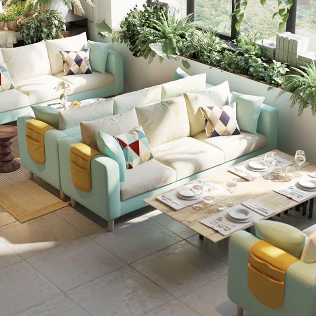 Nordic Brand New Fabric Sofa Washable Removable covers family set 3