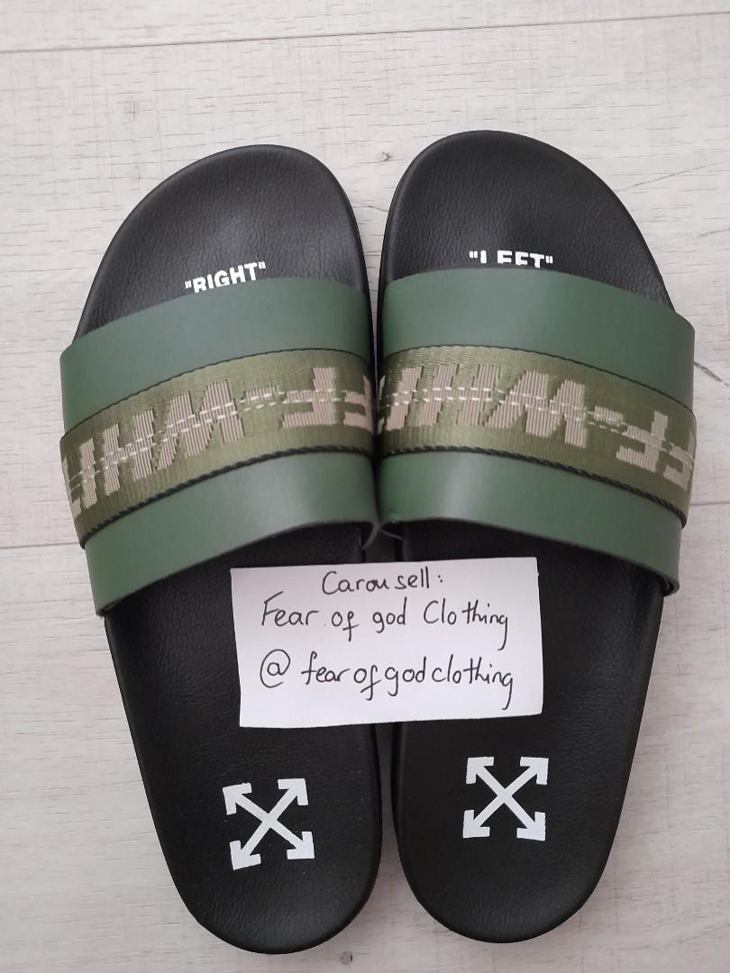 off white green slides