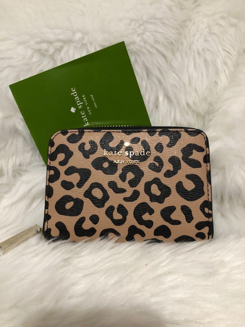 Sale!!! Lasr pc. Orig Kate Spade Leopard Short Wallet, Luxury, Bags &  Wallets on Carousell