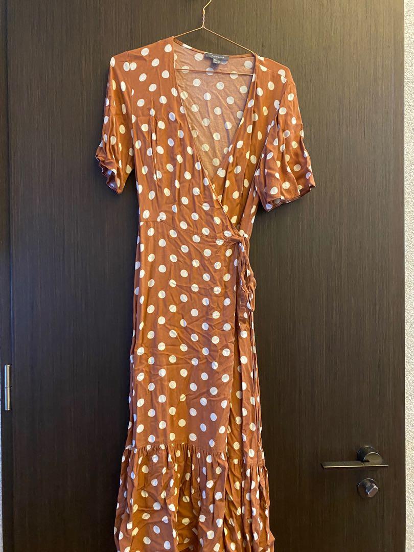 Primark polka dot wrap dress clearance