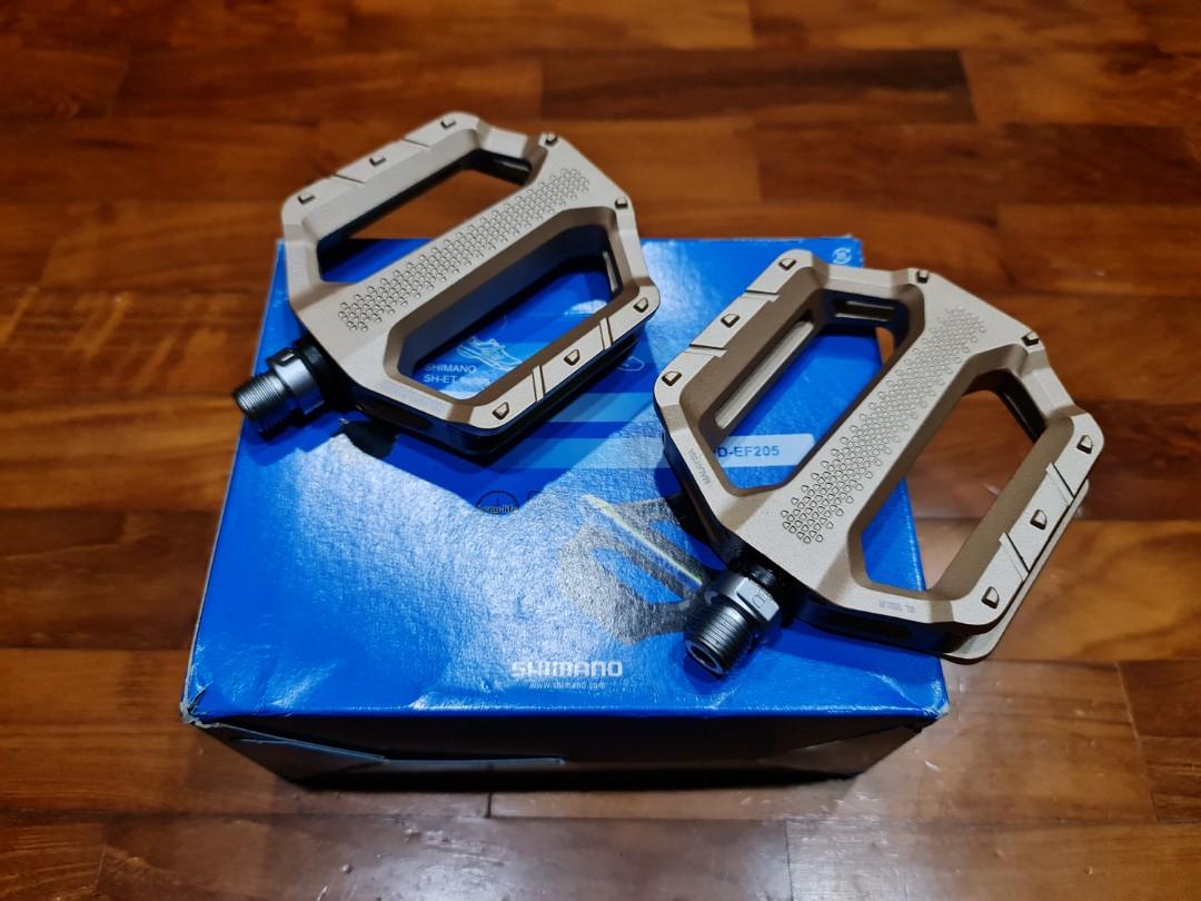 Shimano Flat Pedals PDEF202, Sports Equipment, Bicycles & Parts, Parts