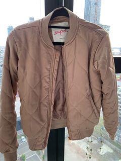 Supre quilted bomber jacket rose gold