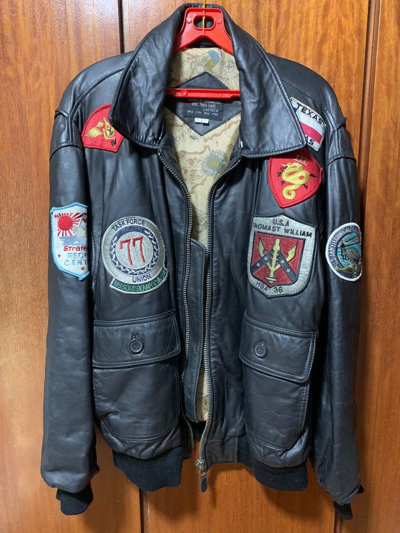 US Airforce Pilot Black Leather Jacket