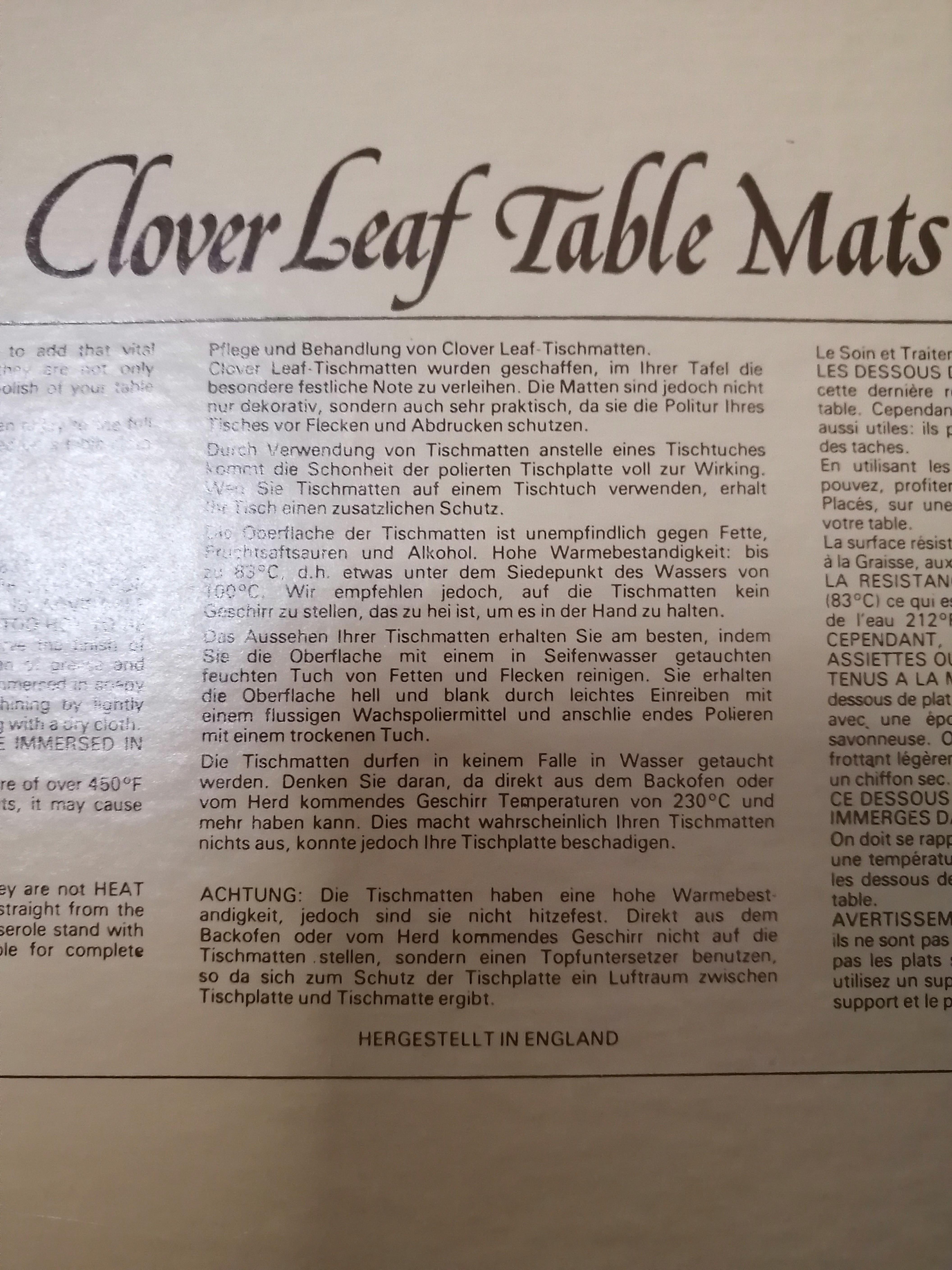 Vintage London Table Placemats (Set of 6), Furniture & Home Living