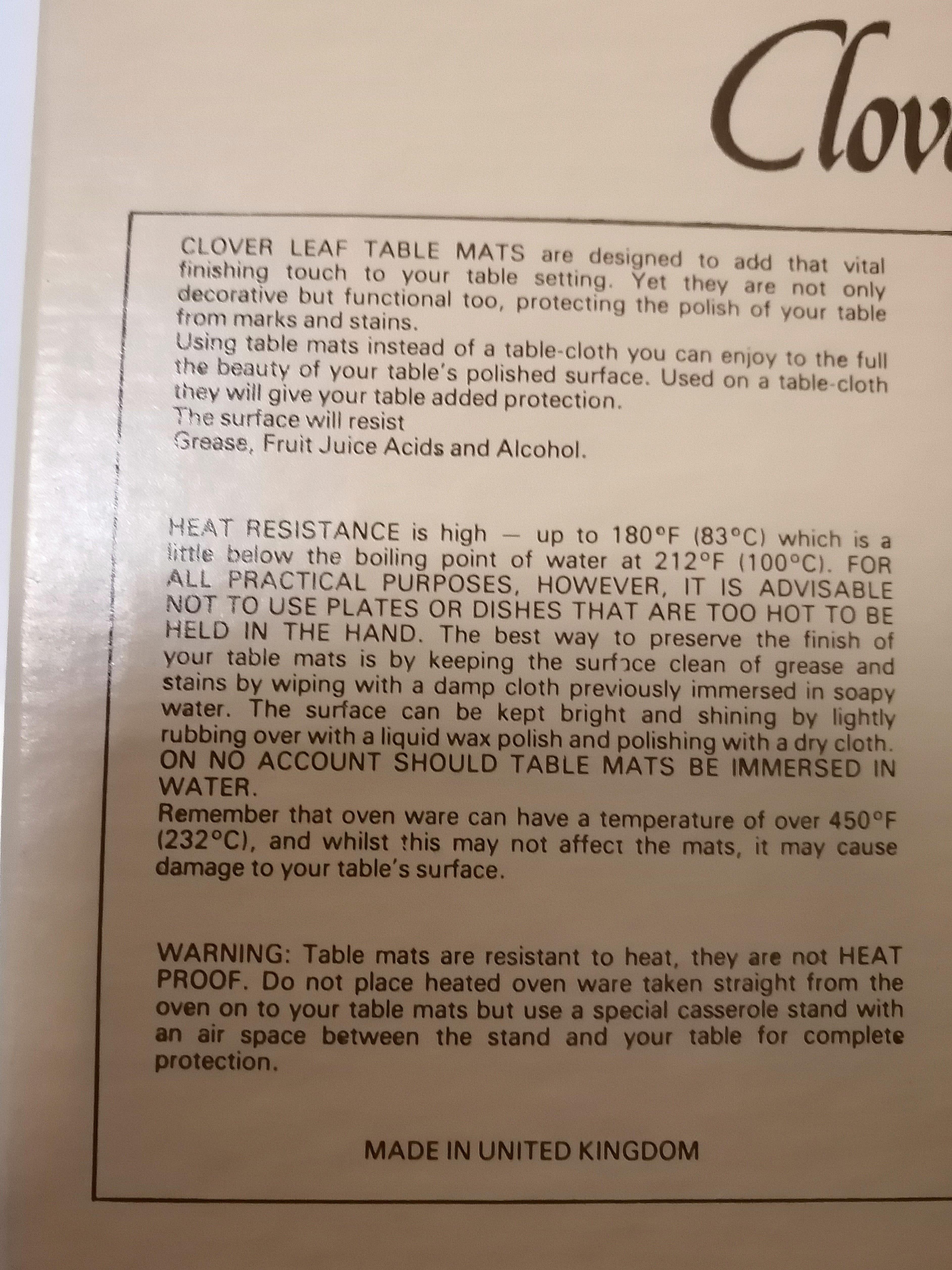 Vintage London Table Placemats (Set of 6), Furniture & Home Living