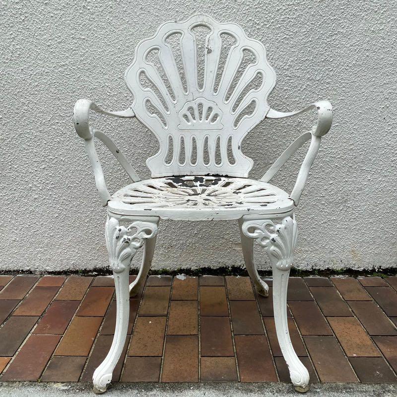 Wrought Iron Chair Furniture Home Living Outdoor On Carou Wrought Iron Chair Furniture Home, White Rod Iron Patio Furniture