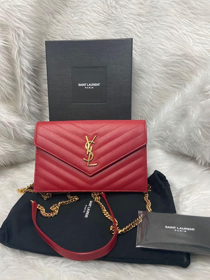 SALE❣️ Authentic YSL Wallet On Chain (Small), Luxury, Bags & Wallets on  Carousell