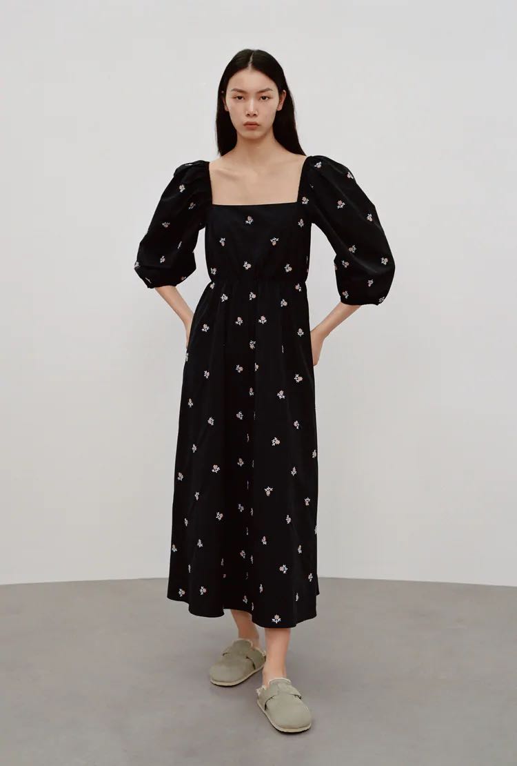 ZARA Black Embroidered Dress Women s Fashion Dresses Sets