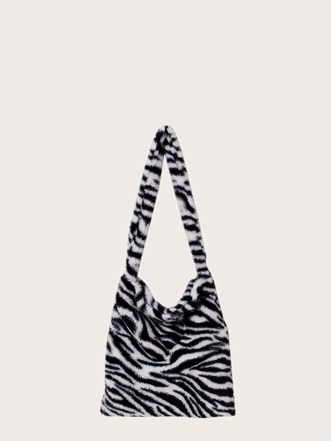 zebra print fluffy bag Women s Fashion Bags Wallets Shoulder Bags on Carousell