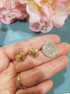 18k (750) heart dia cut stud earring