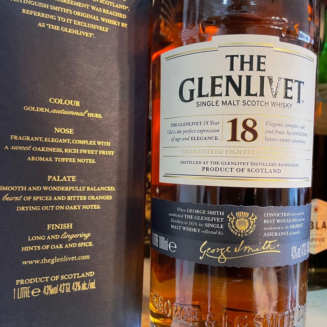 ウイスキー THE GLENLIVET 18 Year 1L 43% ザ・グレンリベット グレンリヴェット 18年 43% 1000ml 旧ラベル