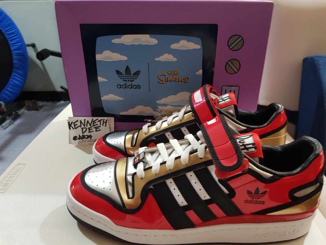 Adidas Forum Low DUFF BEER Simpsons Retro Sneakers Red/White/Black/Gold  Shoes Size 11.5 BNDS w Box Papers Inserts Tags Bag, Men's Fashion,  Footwear, Sneakers on Carousell