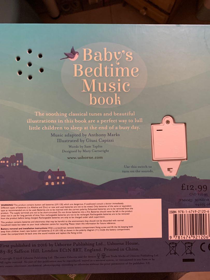 Baby bedtime music book