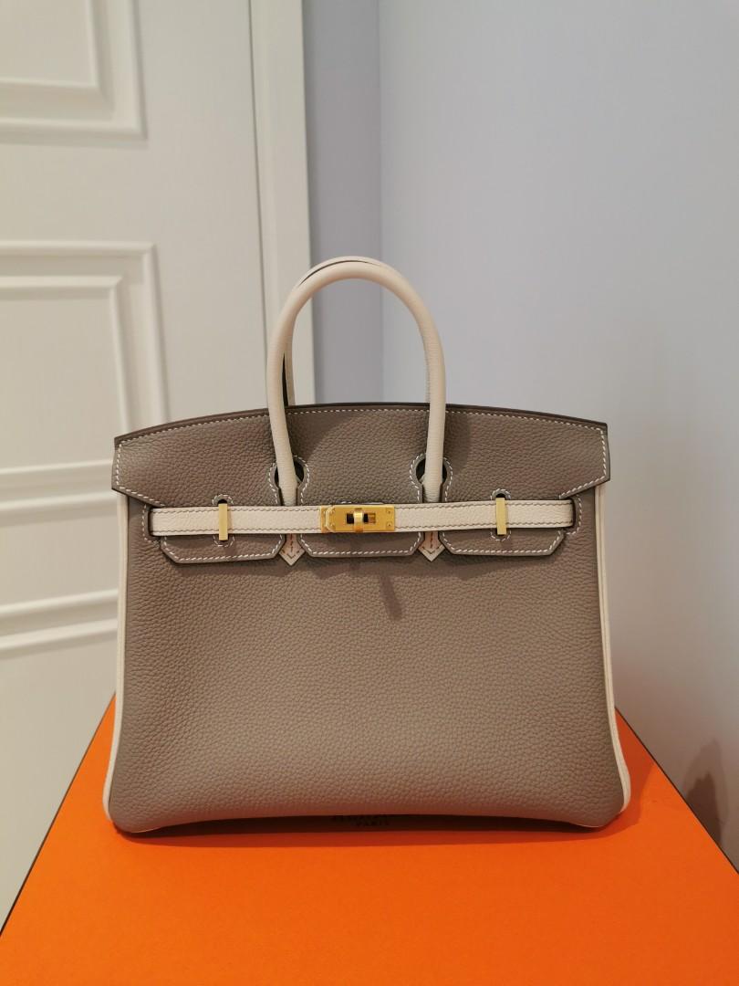 Birkin 25 M8 Gris asphalt 10 Craie Togo Z stamp Carousell