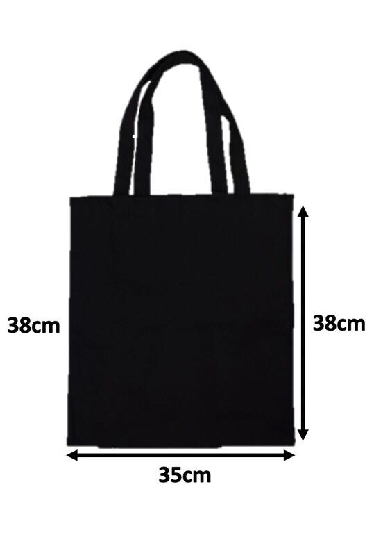 Plain black 2025 canvas tote bag