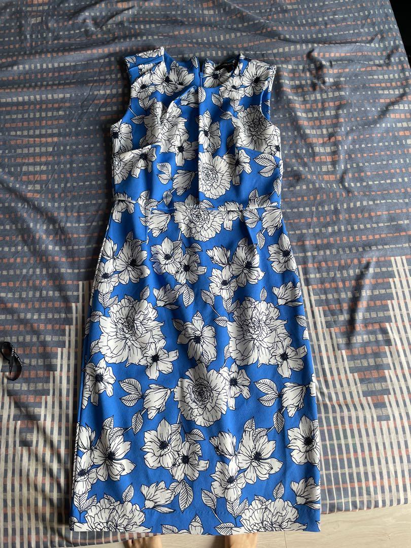 banana republic blue floral dress Vintage 1990s Banana Republic Blue Sheer Floral Georgette Mini Dress Chiffon