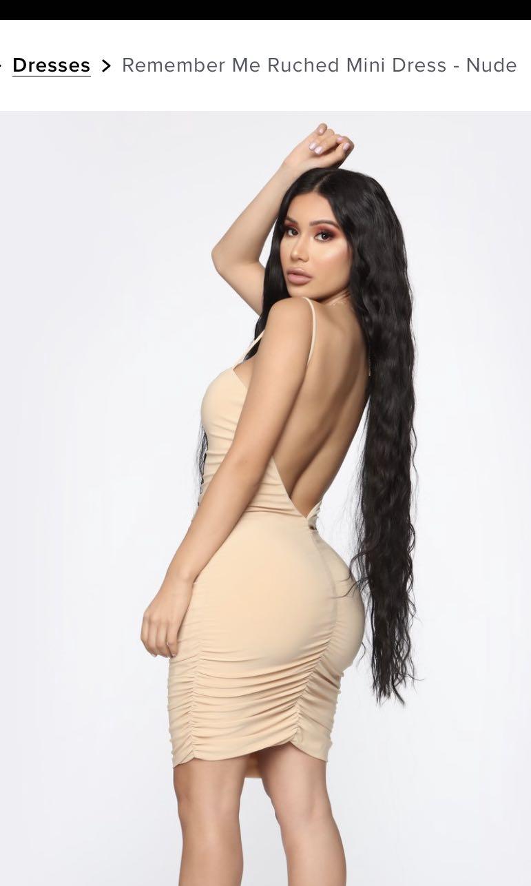 Brand new with tag on Fashion Nova nude Low back dress