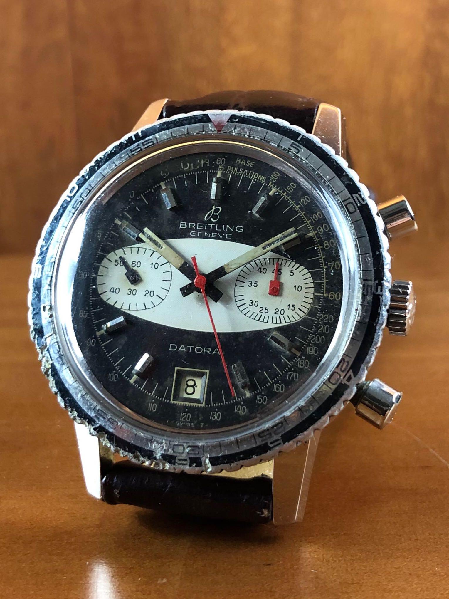 Breitling Datora “Surfboard” 2031 Vintage Chronograph Valjoux 7732, Luxury,  Watches on Carousell