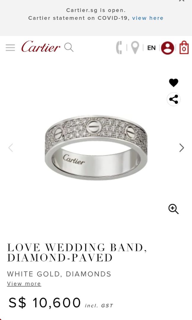 Cartier love wedding sales band diamond paved