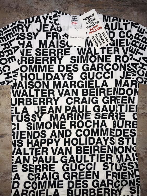 Friends and comme des garcons happy holidays 2025