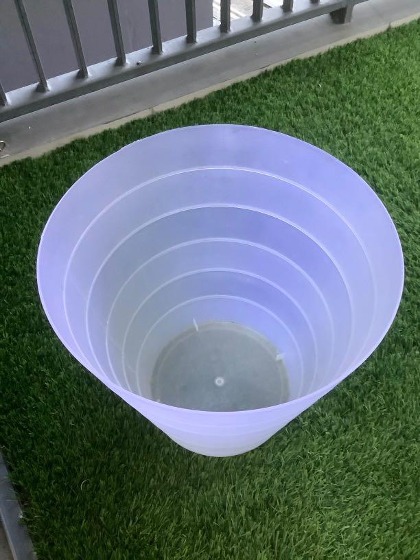 Translucent Dustbin Designer White Translucent Plastic Dustbin, Furniture & Home Living ...
