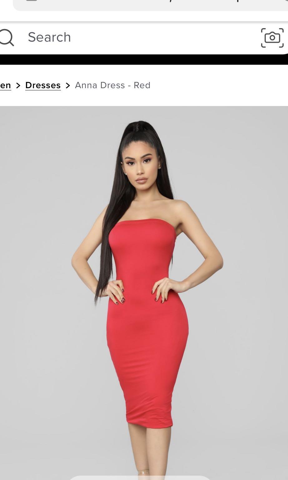 Fashion Nova red bandeau tube dress Women s Fashion Dresses Sets Dresses on Carousell