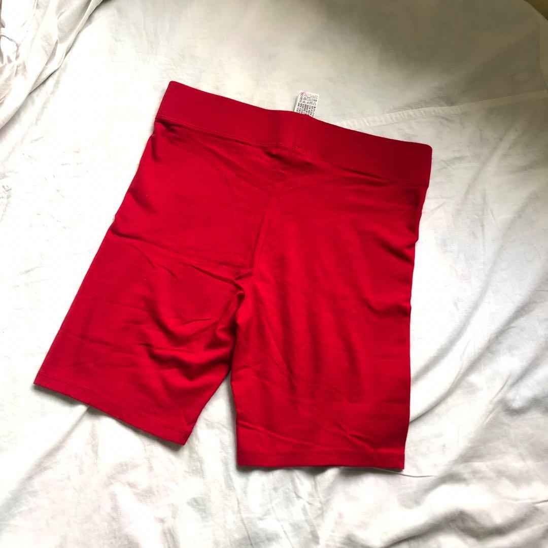 Red biker shorts forever 21 cheap