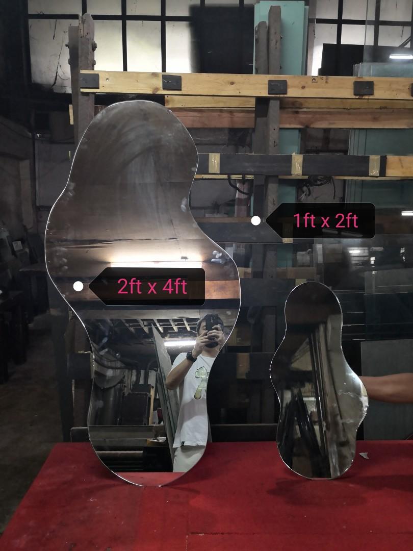 Frameless Wavy Mirror (Category: Mirrors) located in Malabon City. Submitted by mirrors.ph (Listing ID 1099109819, Image 2). Description: Frameless wavy mirror using 6mm thick copper free lead free mirror machine polished edges. 1ft x 2ft P320 2ft x 3ft P960 2ft x 4ft P1280 2ft x 5.5ft P1920 Customize shapes and sizes are welcome..