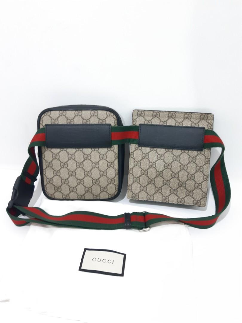 Gucci Double pouch monogram belt bag Luxury Bags Wallets on