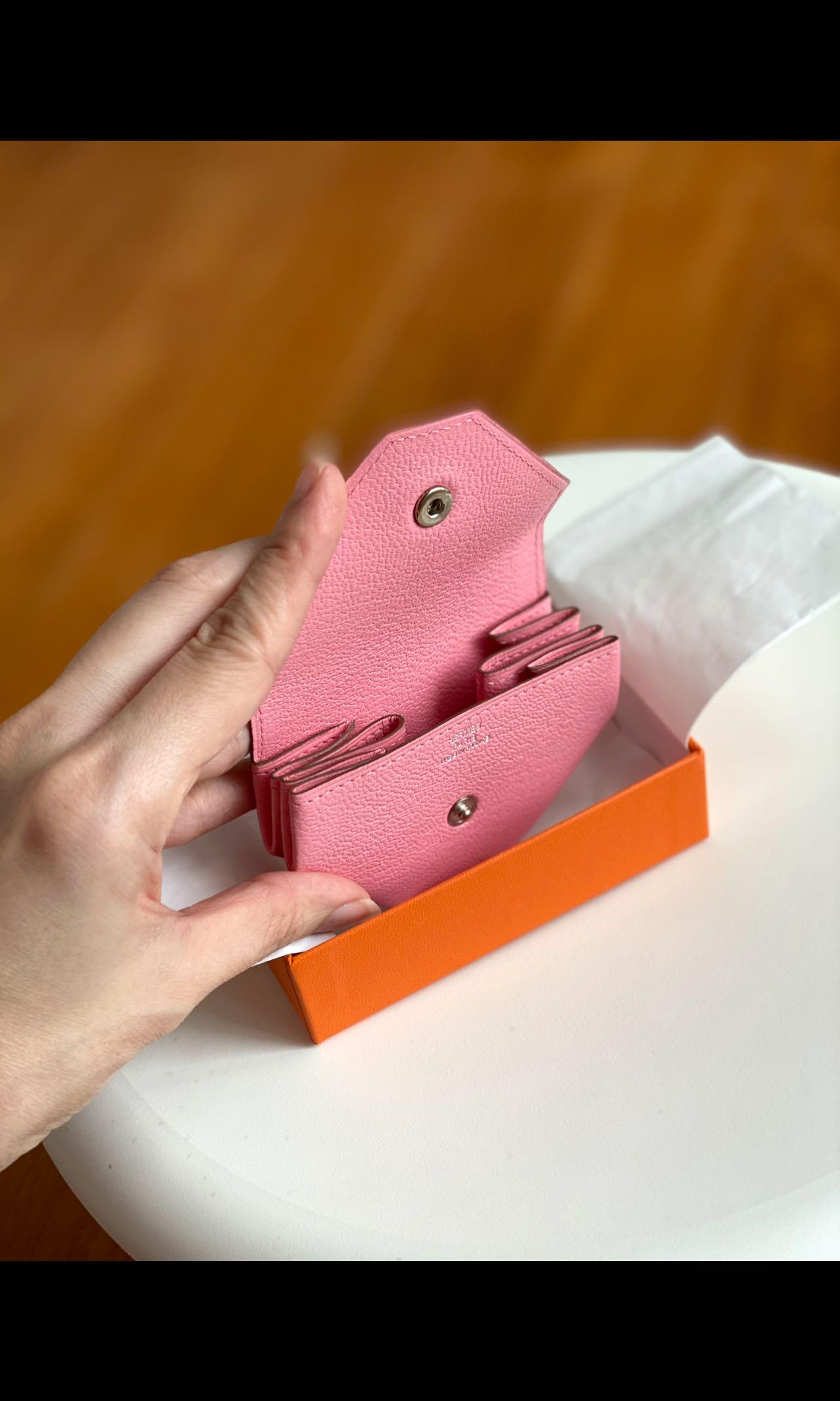 Hermes 24 Change Coin Purse Rose Confetti